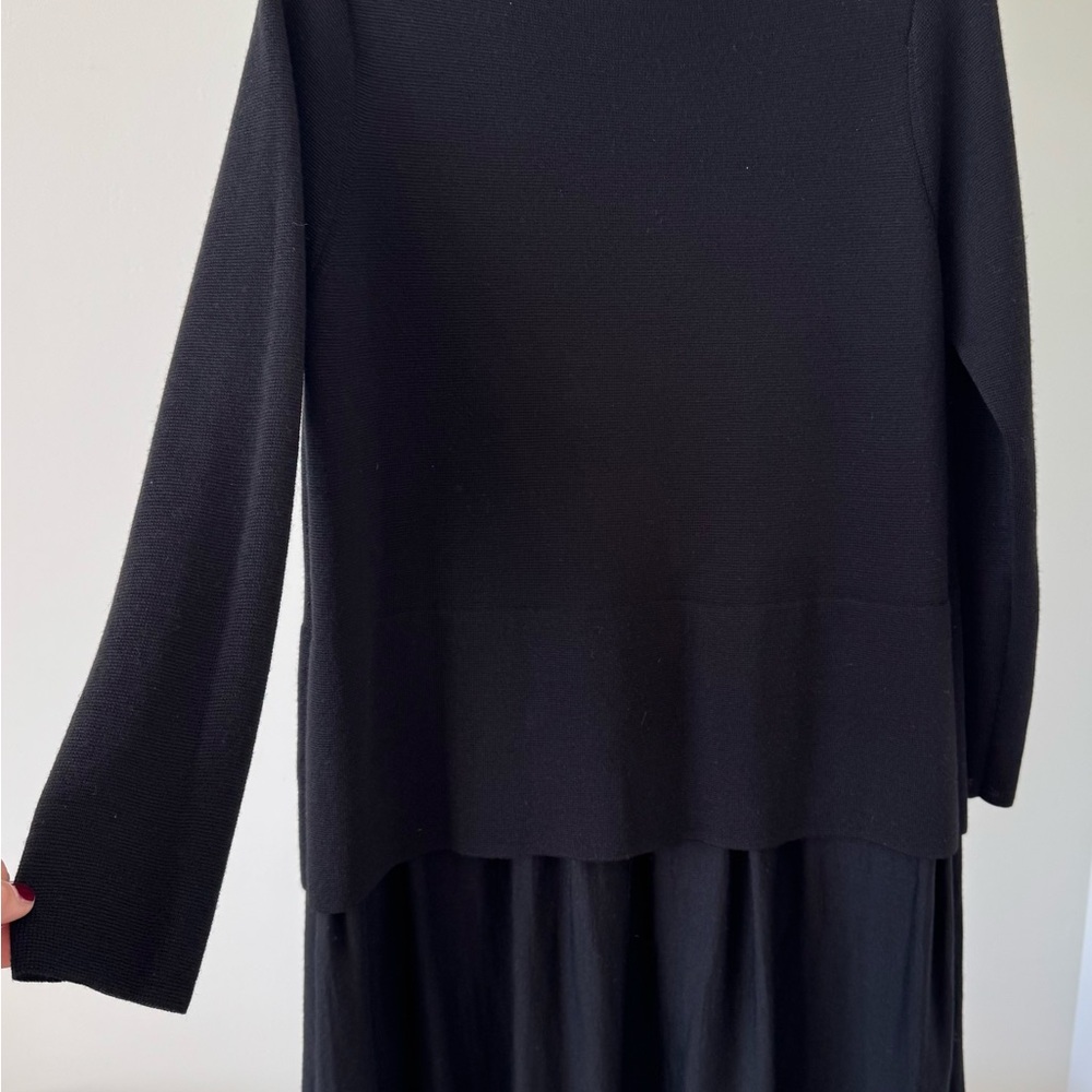 COS Black Boatneck Long Sleeve Sweater Dress - Picture 3 of 4